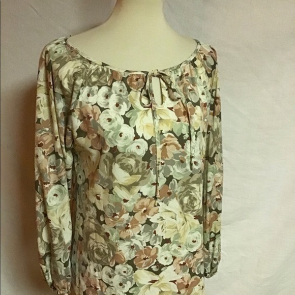 Vintage 70s autumn flowers peasant top - Picture 4 of 7